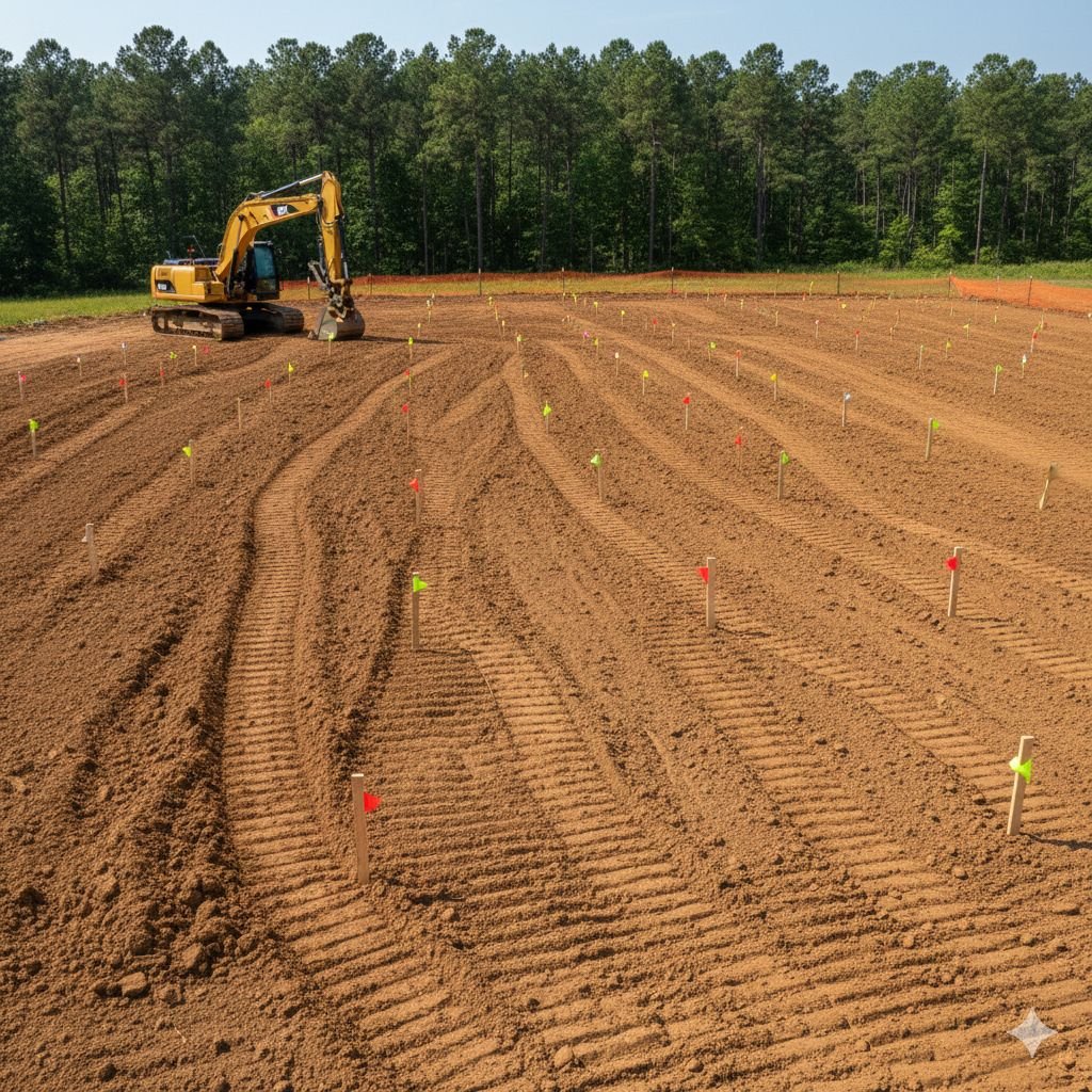Site preparation Dublin GA - cleared and graded construction lot in Laurens County